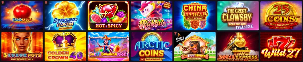 Casino games in the mobile app